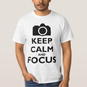 Camiseta Mantenha a calma e o foco - fotografia