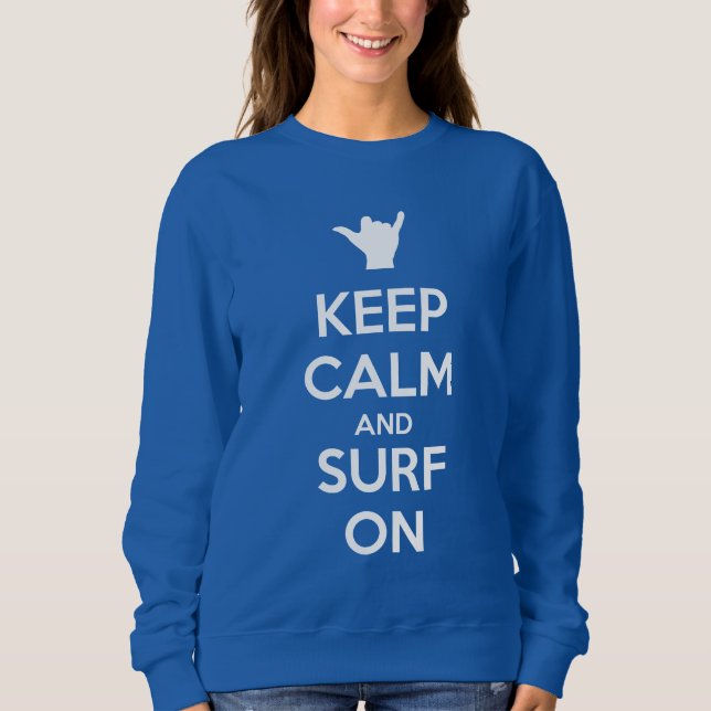 Camiseta Mantenha a calma e o Surf ligados (Frente)