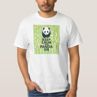 Camiseta Mantenha a Calma e Panda Ativado Design Único de I