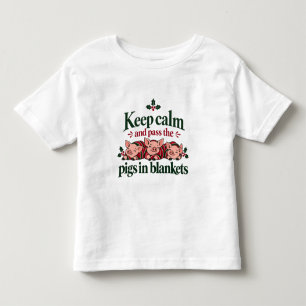 Camiseta Mantenha a Calma e Passe os Porcos em Cobertores d