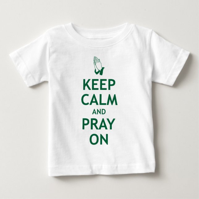 Camiseta Mantenha a calma e Pray sobre (Frente)