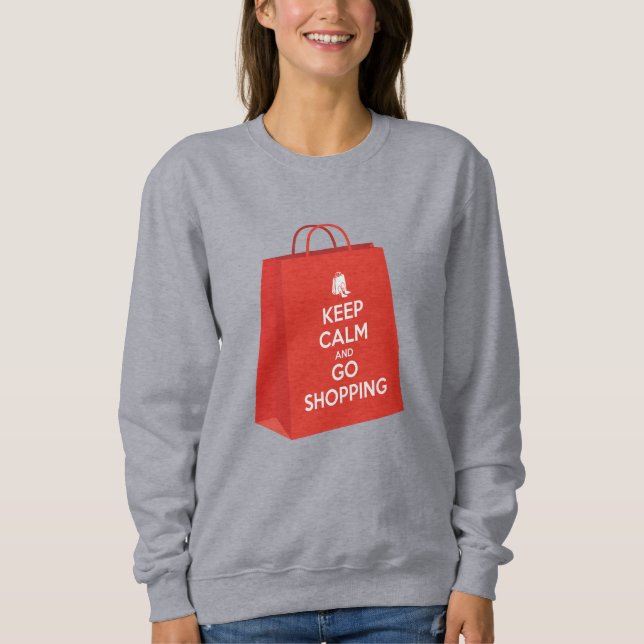 Camiseta Mantenha a calma e vá Comprar (saco2) (Frente)