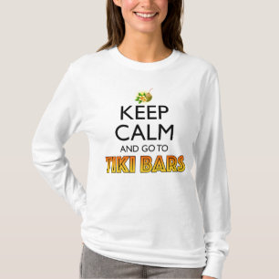 Camiseta Mantenha a Calma e Vá para os Bares Tiki