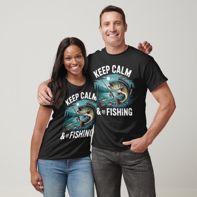 Camiseta Mantenha a Calma e Vá Pescar (Unissex)