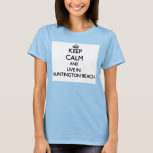 Camiseta Mantenha a calma e viva em Huntington Beach