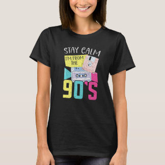 Camiseta Mantenha a Calma Eu Sou dos Anos 90 Festa Vintage