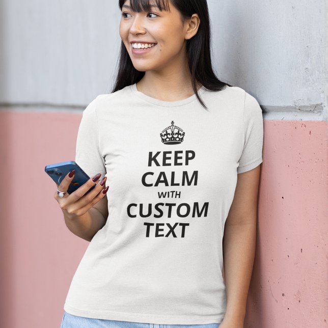 Camiseta Mantenha a Calma Personalizado - Citação Personali (Criador carregado)