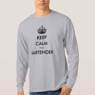 Camiseta MANTENHA A CALMA, SOU BARTENDER (Taverna, Pub, Sal