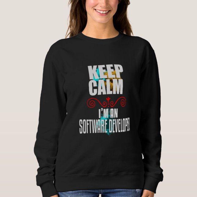 Camiseta Mantenha a Calma Sou um Desenvolvedor de Software (Frente)