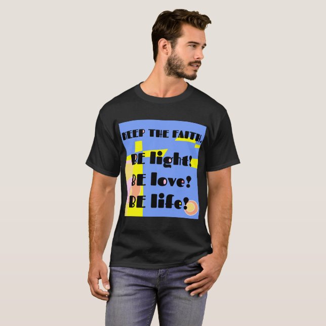 Camiseta Mantenha a fé - amarelo azul (Frente Completa)