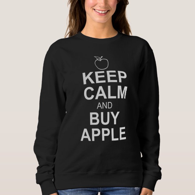 Camiseta Mantenha a Maçã Calma e Comprar jovem e saudável (Frente)