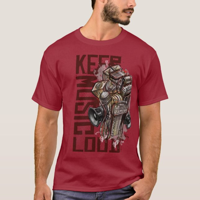 Camiseta Mantenha a música alta (Frente)