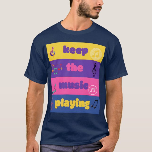 Camiseta Mantenha a música tocando garoto (Frente)