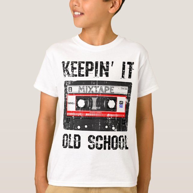 Camiseta Mantenha-a na antiga escola, 80 e 90, Hip Hop (Frente)