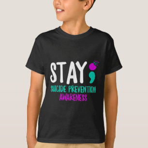 Camiseta Mantenha a Prevenção ao Suicídio Semicolon Mental