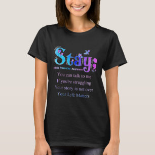 Camiseta Mantenha a prevenção suicida Sensibilização para o