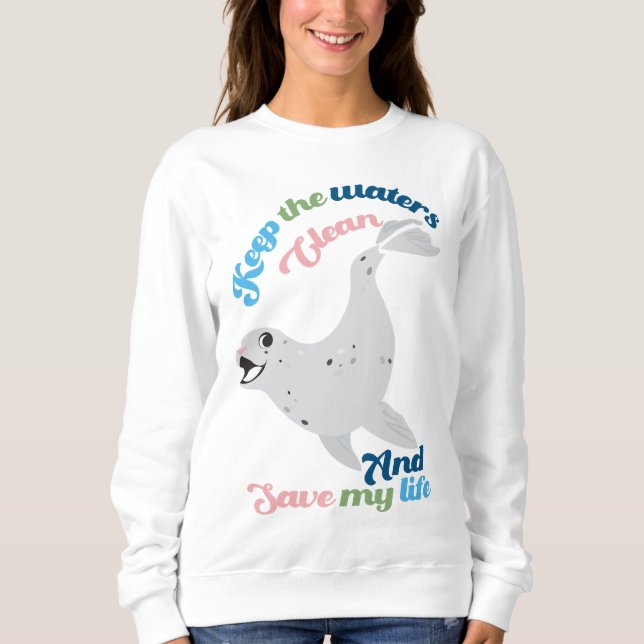 Camiseta Mantenha as águas limpas, Norppa (Frente)
