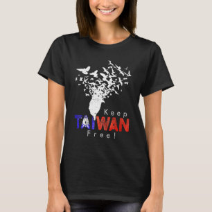 Camiseta Mantenha as Pássaros de Paz de Bandeira de Taiwan