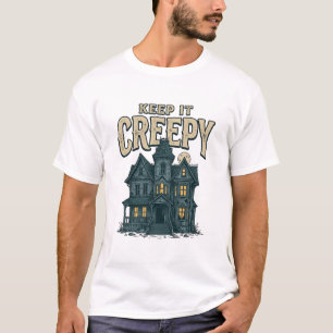 Camiseta Mantenha Assustador Casa Assombrada Vintage Hallow