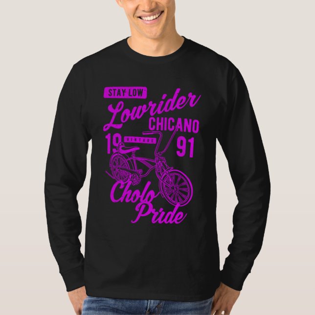 Camiseta Mantenha Baixo Cholo Pride Chicano Lowider Retr (Frente)
