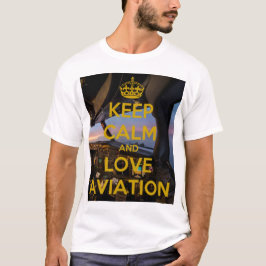 Camiseta Mantenha Calm love Aviation Club, avião-Shir branc