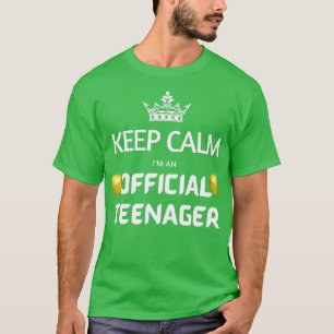 Camiseta Mantenha Calma Aniversário Oficial 13 Engraçado
