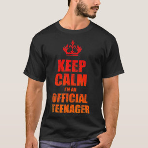 Camiseta Mantenha Calma Aniversário Oficial 13 Engraçado