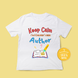 Camiseta Mantenha Calma Crianças Autor de Livros Unisex T-s