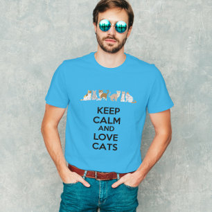 Camiseta Mantenha Calma e Ame Gatos