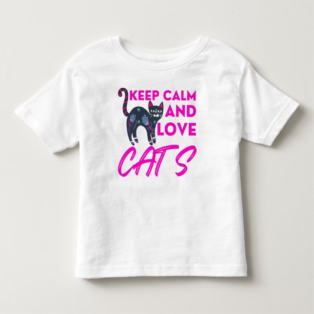 Camiseta Mantenha Calma E Ame Os Gatos De Natal (Frente)
