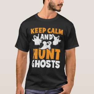 Camiseta Mantenha Calma E Caça-Fantasmas Na Época De Hall