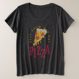 Camiseta Mantenha Calma E Coma Pizza Engraçados Comidas