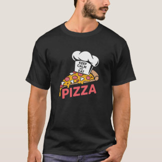 Camiseta Mantenha Calma E Coma Pizza Engraçados Comidas