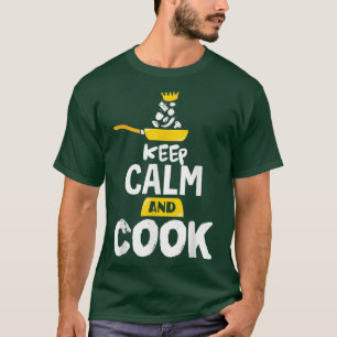 Camiseta Mantenha Calma E Cozinhe O Chef Cozinhar Tee Para