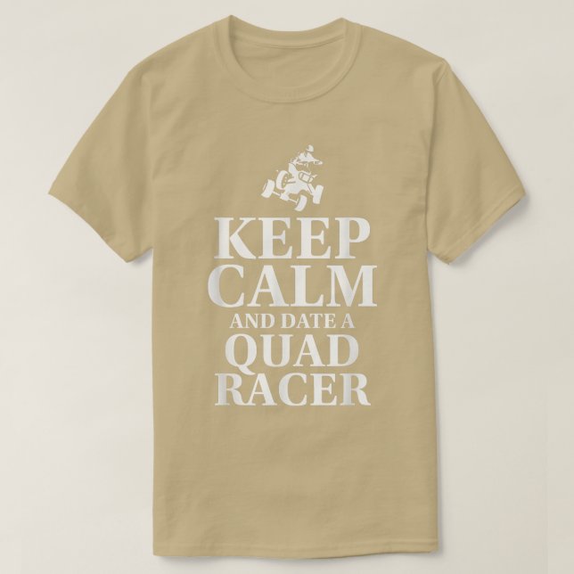 Camiseta Mantenha Calma E Encontre Um Cavaleiro De Quad Rac (Frente do Design)