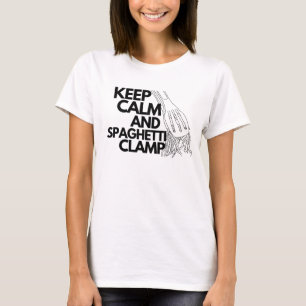 Camiseta Mantenha calma e espaguete