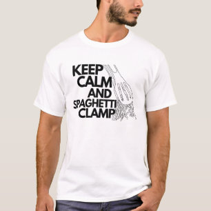 Camiseta Mantenha calma e espaguete