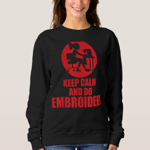 Camiseta Mantenha Calma E Faça Bordados