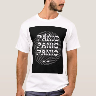 Camiseta "Mantenha calma e pânico mais tarde"