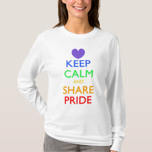 Camiseta Mantenha calma e partilhe orgulho
