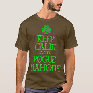 Camiseta Mantenha Calma e Pogue Mahone Engraçado irlandês C