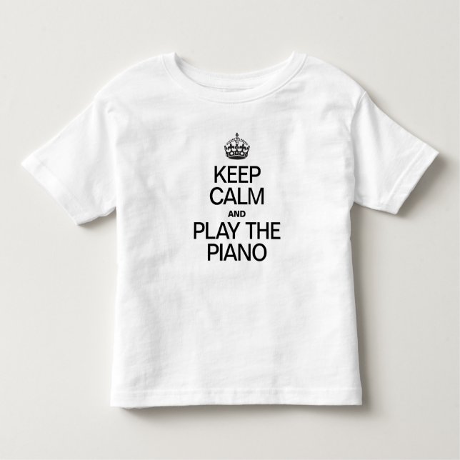 CAMISETA MANTENHA CALMA E TOQUE O PIANO (Frente)