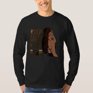 Camiseta Mantenha Calma E Vestido Em Afro Puff Black Women