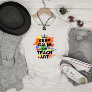 Camiseta Mantenha Calma Ensino Arte Colorida