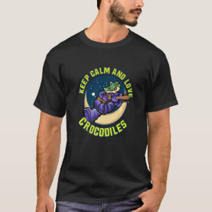 Camiseta Mantenha Calmo Ame Crocodilos Jacaré Répteis Zooló
