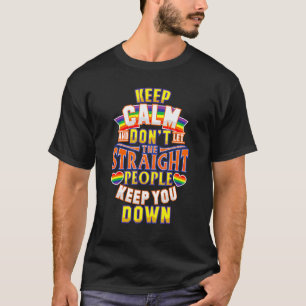 Camiseta Mantenha Calmo Orgulho Arco-íris Pansexual Lgbt