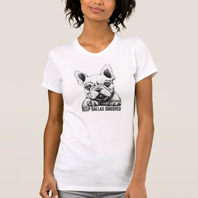 Camiseta Mantenha Dallas Smushed! Short o T do pelotão do (Frente)