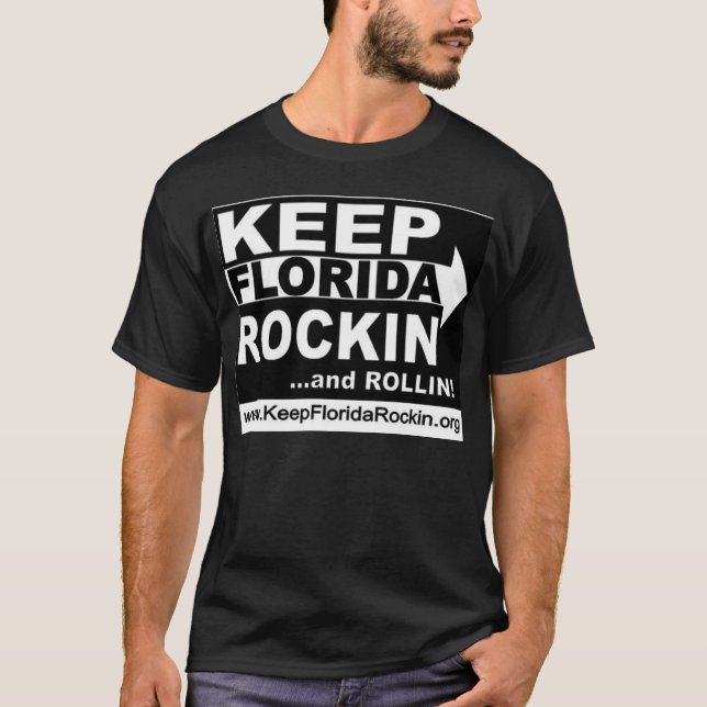 Camiseta Mantenha Florida Rockin & Rollin - preto (Frente)