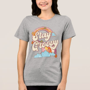 Camiseta Mantenha Groovy Retro Rainbow Flowics