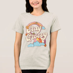 Camiseta Mantenha Groovy Retro Rainbow Flowics